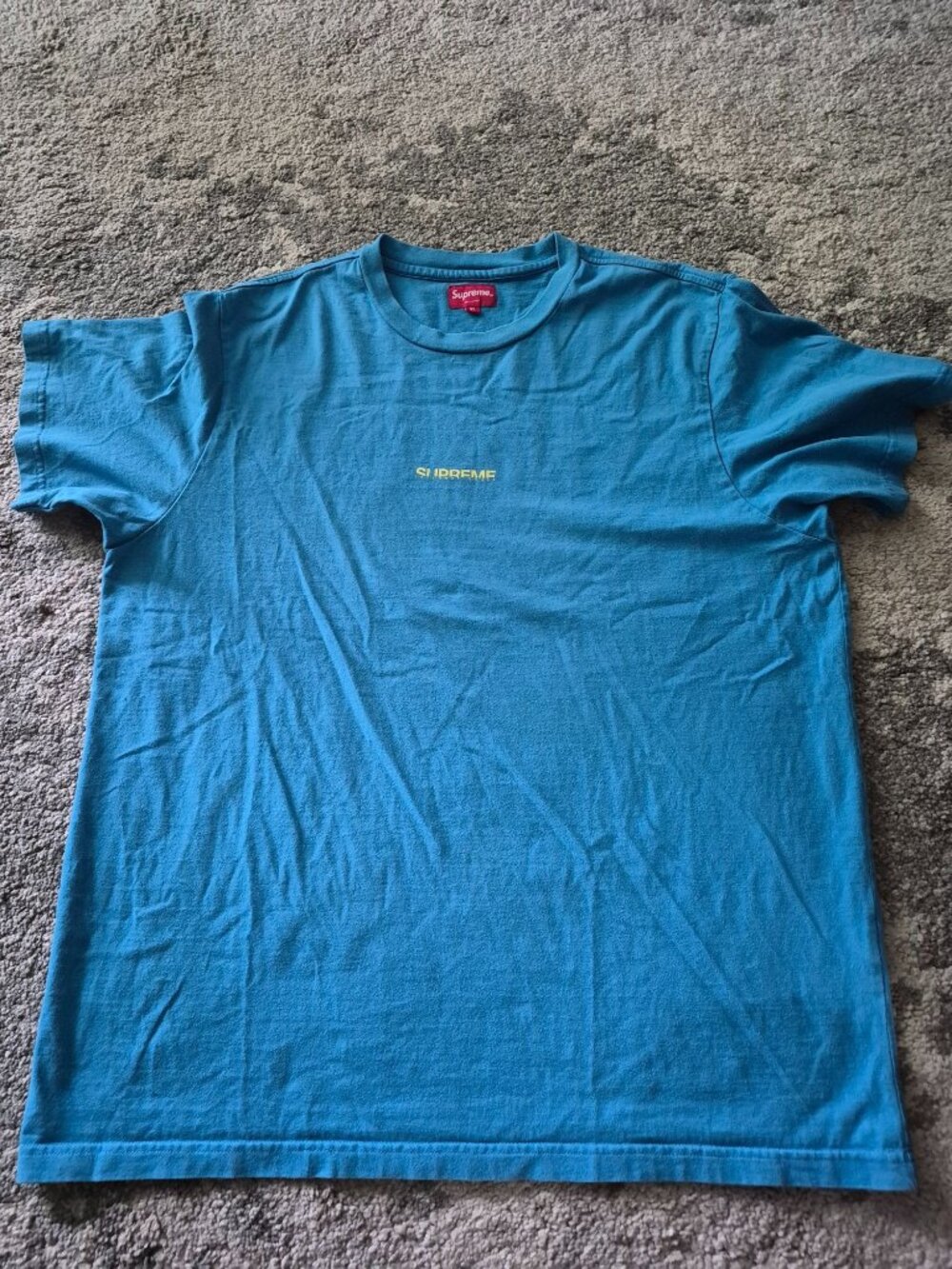 Supreme XL Blue Casual Street Athleisure Cotton Tee